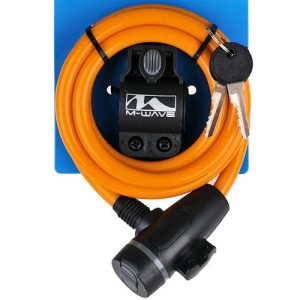 ZAMKNIĘCIE M-WAVE SPIRALA 10MM X 180 TYPU KLIP KLUCZYK POMARAŃCZOWE