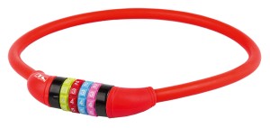 ZAMKNIĘCIE M-WAVE SPIRALA 12MM X 650 SZYFR SILIKON CZERWONE