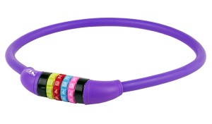 ZAMKNIĘCIE M-WAVE SPIRALA 12MM X 650 SZYFR SILIKON FIOLETOWE