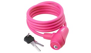 ZAMKNIĘCIE M-WAVE SPIRALA  8 X 1500 MM SILIKON KLUCZYK RÓŻOWE