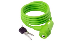 ZAMKNIĘCIE M-WAVE SPIRALA  8 X 1500 MM SILIKON KLUCZYK ZIELONE