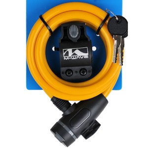 ZAMKNIĘCIE M-WAVE SPIRALA 10MM X 180 TYPU KLIP KLUCZYK ŻÓŁTE