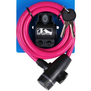 ZAMKNIĘCIE M-WAVE SPIRALA 10MM X 180 TYPU KLIP KLUCZYK RÓŻOWE