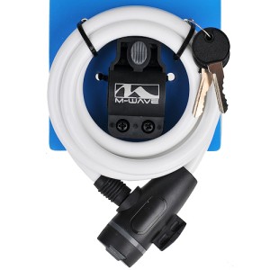 ZAMKNIĘCIE M-WAVE SPIRALA 10MM X 180 TYPU KLIP KLUCZYK BIAŁE