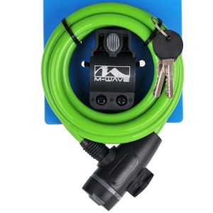 ZAMKNIĘCIE M-WAVE SPIRALA 10MM X 180 TYPU KLIP KLUCZYK ZIELONE