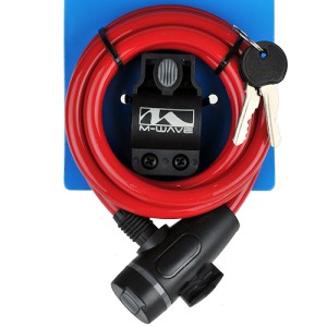 ZAMKNIĘCIE M-WAVE SPIRALA 10MM X 180 TYPU KLIP KLUCZYK CZERWONE