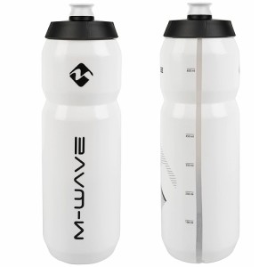 BIDON 0,75L M-WAVE PLASTIKOWY BIAŁO/CZARNY
