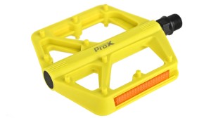 PEDAŁY  PROX BASE 42 ŻÓŁTE NYLON, OŚ BORONOWA, ODBLASKI