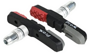 KLOCKI HAMULCA  PROX V-BRAKE Z GWINTEM 72 MM. TRZY KOLORY