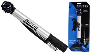 POMPKA BETO MINI ALU CHMP- 003AG + MANOMETR Z WĘŻYKIEM  AV/PRESTA