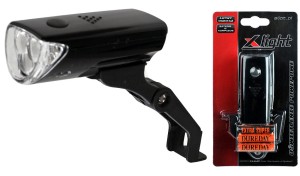 LAMPA PRZÓD X-LIGHT 3 LED + 3xAAA (XC-104A_1) CZARNA MOCOWANA DO WIDELCA