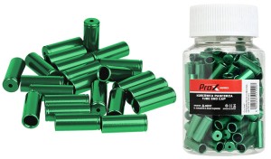 KOŃCÓWKA PANCERZA HAMULCA PROX ALU ZIELONA (BUTELKA 100 szt.)