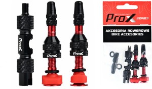 ZAWORY BEZDĘTKOWE PROX PRESTA CZARWONE 40MM (2 SZT + KLUCZYK)