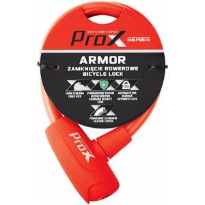ZAMKNIĘCIE  PROX ARMOR PĘTLA 12x600 MM. CZERWONE SILIKON 2xKLUCZYK