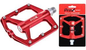 PEDAŁY  PROX STIG 25 CZERWONE ALUMINIOWE PLATFORMA PINY OŚ CR-MO