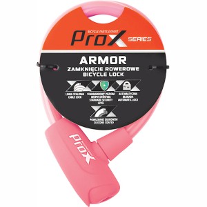 ZAMKNIĘCIE  PROX ARMOR PĘTLA 12x600 MM. RÓŻOWE SILIKON 2xKLUCZYK