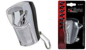 LAMPA PRZÓD X-LIGHT REFLEKTOR 01W LED (XC-211) Z ODBLASKIEM 2xAAA BATERIE