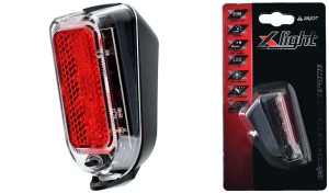 LAMPA TYŁ X-LIGHT NA BŁOTNIK 2 LED - 2xAAA BATERIE (XC-231)