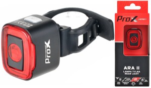 LAMPA TYŁ PROX ARA II COB-XPE LED 50Lm, 400 mAh, USB-C, BRAKE, SAFE, MEMORY MODE
