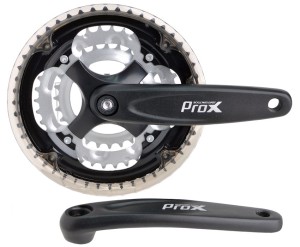 MECHANIZM KORBOWY  PROX 48/38/28Z ALU CZARNY Z OSŁONĄ 170MM