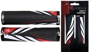 CHWYTY VELO PROX VLG-851AD3 130mm GEL SKRĘCANE CZARNO-CZERWONE