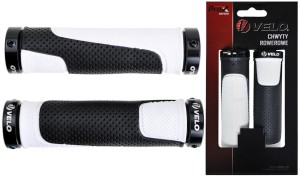 CHWYTY VELO PROX VLG-776AD3 129mm GEL CZARNO-BIAŁE SKRĘCANE