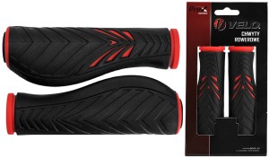 CHWYTY VELO PROX VLG-1133AD2 130mm CZERWONO-CZARNE COMFORT GEL