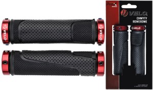 CHWYTY VELO PROX VLG-776AD3 129mm GEL CZARNE- PIERŚCIENIE CZERWONE