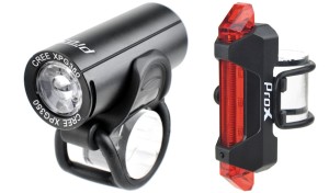ZESTAW LAMP  PROX PICTOR SET CZARNY CREE 350+10 Lm USB