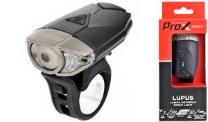 LAMPA PRZÓD PROX LUPUS 1-LED 3W USB CZARNA  300 lm, 1200 mAh