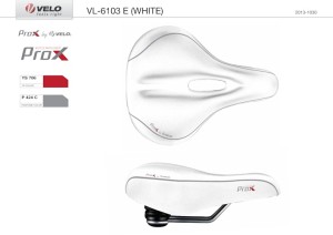 SIODEŁKO VELO  PROX  VL-6103E BIAŁE  ELASTOMER, D2, ZONE FULL CUT, GEL