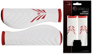 CHWYTY VELO PROX VLG-1133AD2 130mm CZERWONO-BIAŁE COMFORT GEL