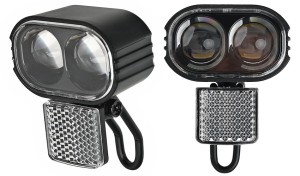 LAMPA PRZÓD X-LIGHT E-BIKE XC-2327, 2xLED, 50 LUX, ODBLASK